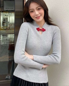 All-match tight knitted sweater autumn slim tops for women
