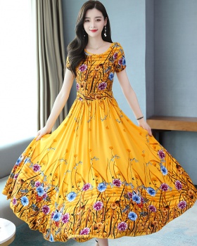 Summer temperament floral slim dress for women
