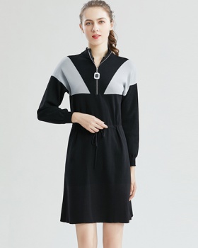 Pinched waist sweater sweater dress for women