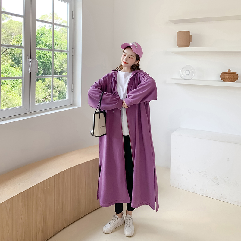 Loose Casual Korean style hat long cozy coat