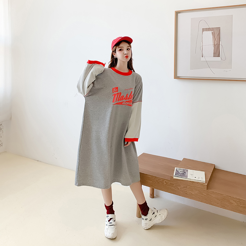 Autumn and winter loose skirt Casual fat hoodie for women