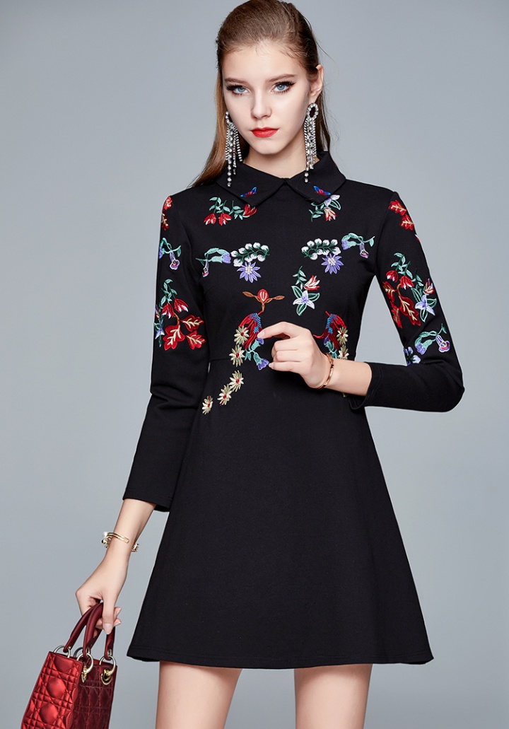 Autumn and winter embroidery colors dress