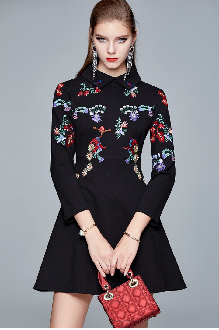 Autumn and winter embroidery colors dress