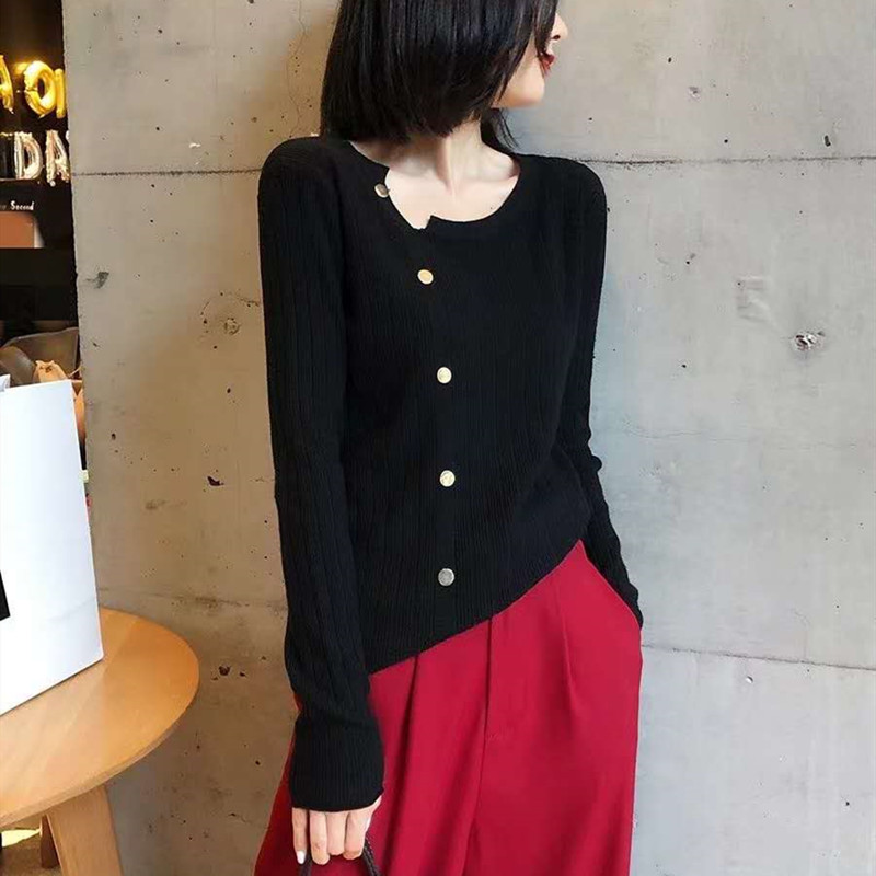 Loose thin tops long sleeve sweater for women