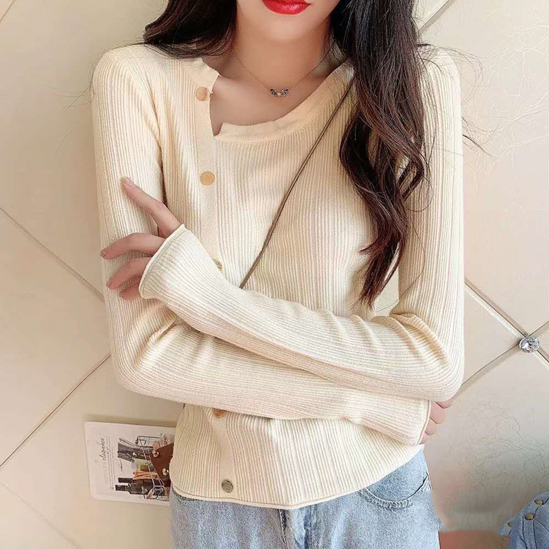 Loose thin tops long sleeve sweater for women