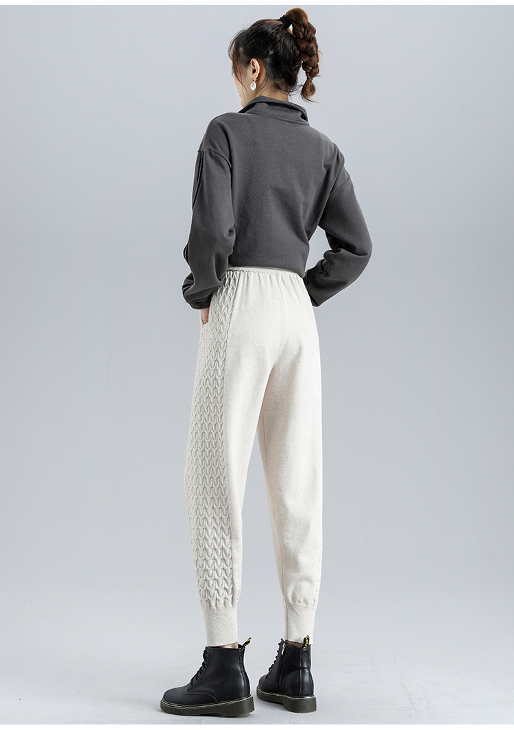 Casual knitted harem pants lantern sweatpants for women