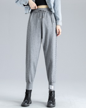 Casual knitted harem pants lantern sweatpants for women