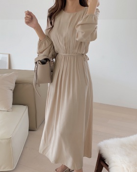 Pure long sleeve sweet elegant lady frenum dress