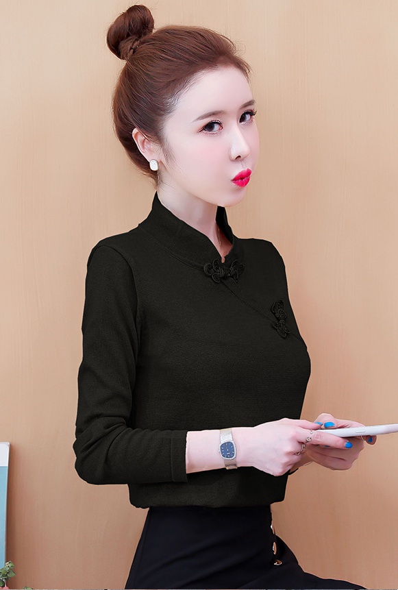 Chinese style sweater bottoming shirt for women