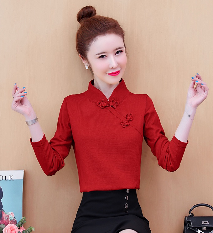 Chinese style sweater bottoming shirt for women