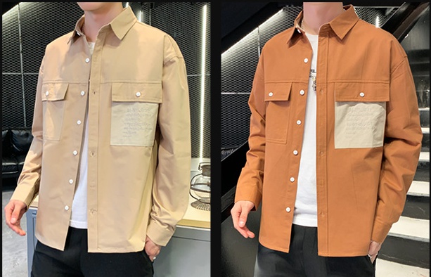 Loose all-match long sleeve coat handsome Casual shirt for men
