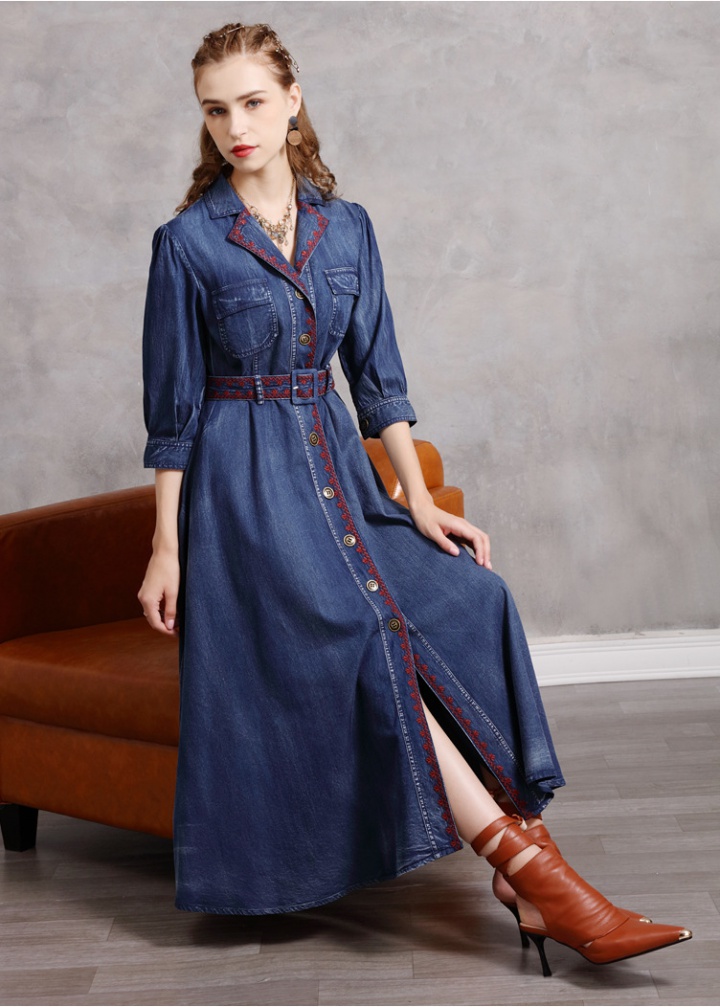 Long slim long dress European style dress for women