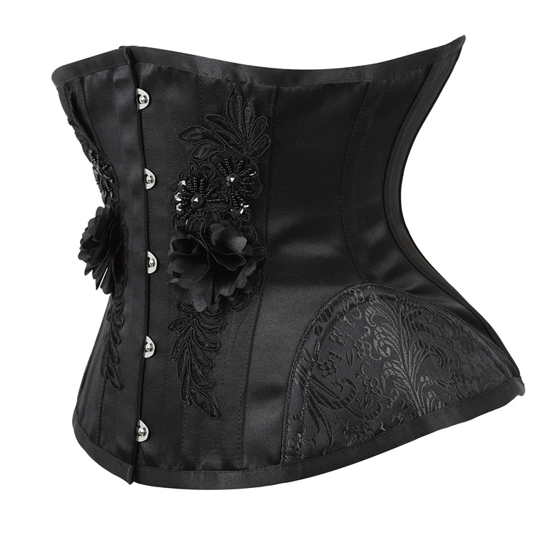 Handmade rose corset pinched waist abdomen belt