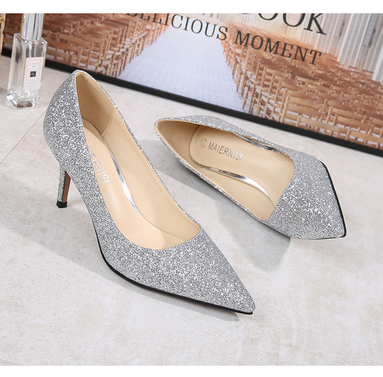 Pointed high-heeled shoes fine-root shoes for women