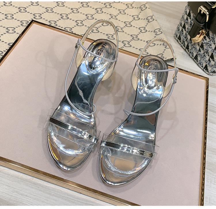 Sexy summer high-heeled shoes transparent sandals