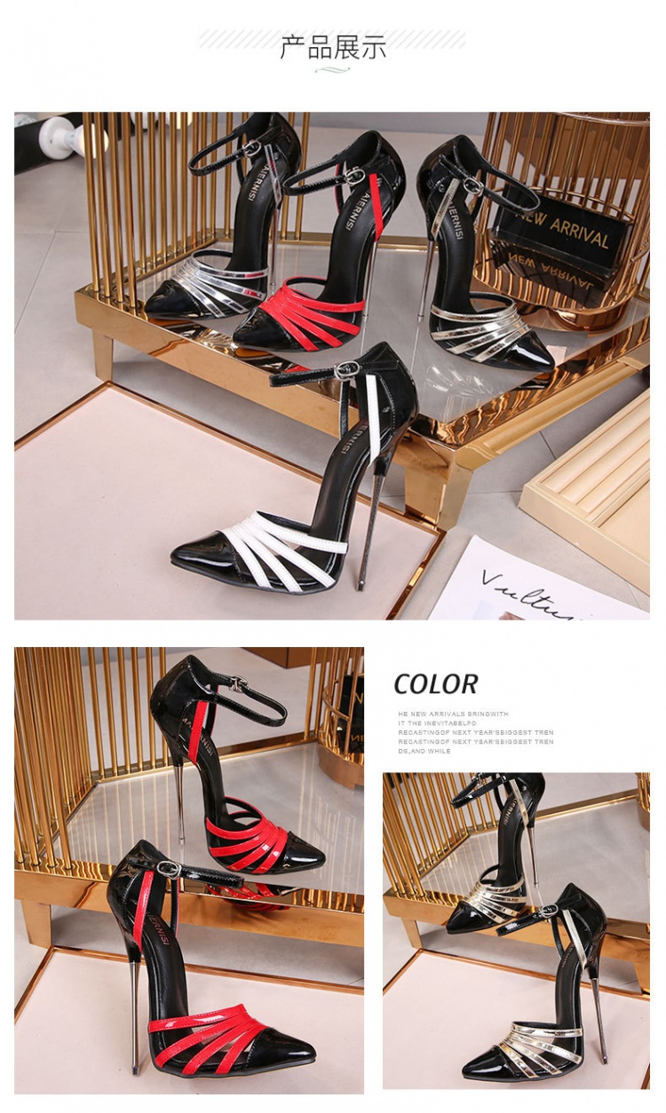 Fine-root high-heeled fashion large yard pointed sandals