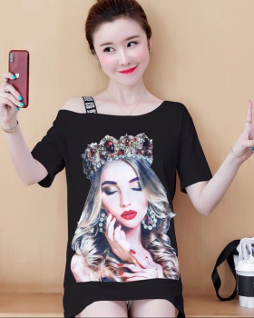 Korean style strapless T-shirt large yard tops for women
