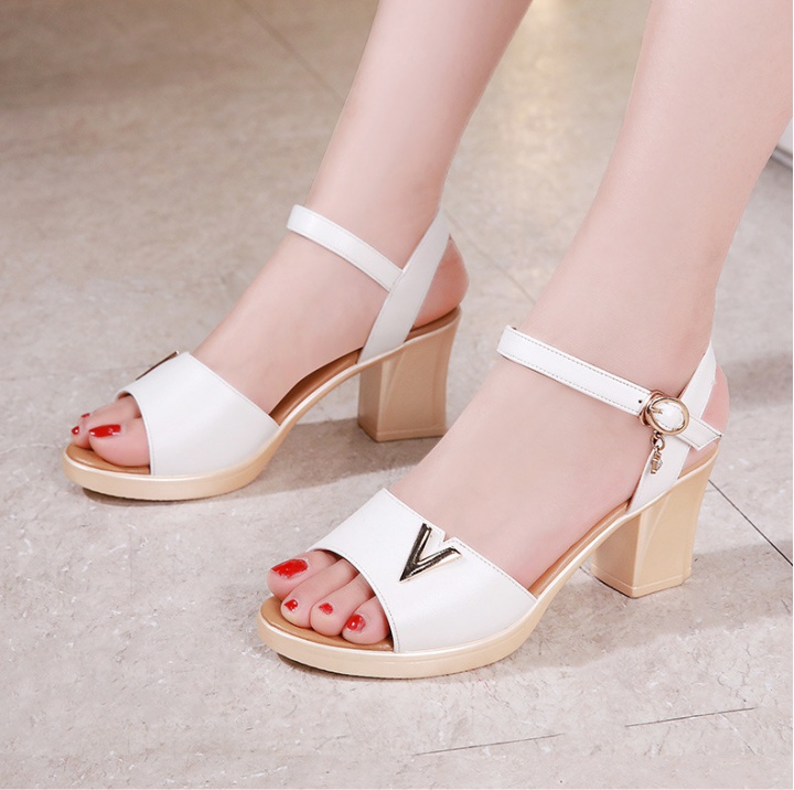 Fashion summer sandals middle-heel platform for women