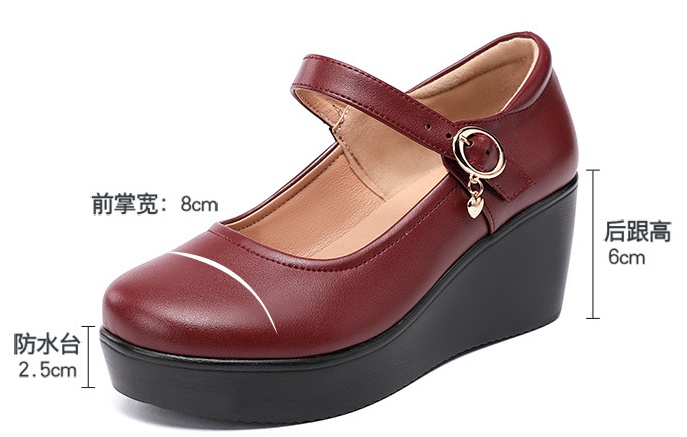 Thick crust platform middle-heel shoes for women