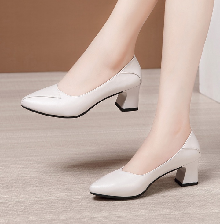 Buff thick shoes middle-heel lazy shoes for women