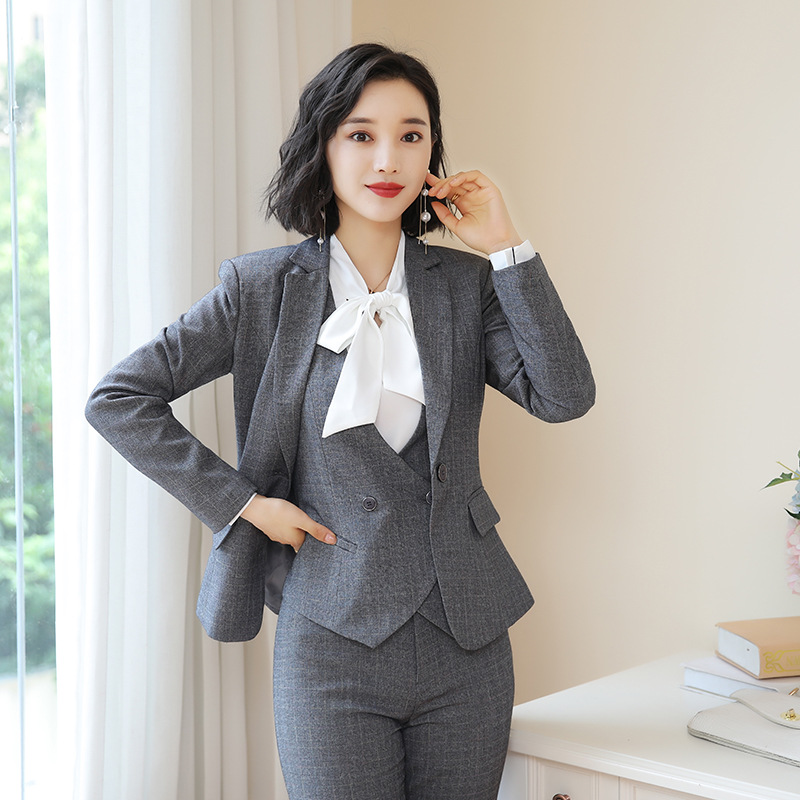 Long sleeve business autumn business suit 4pcs set