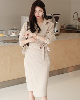France style dress pinched waist shirt for women