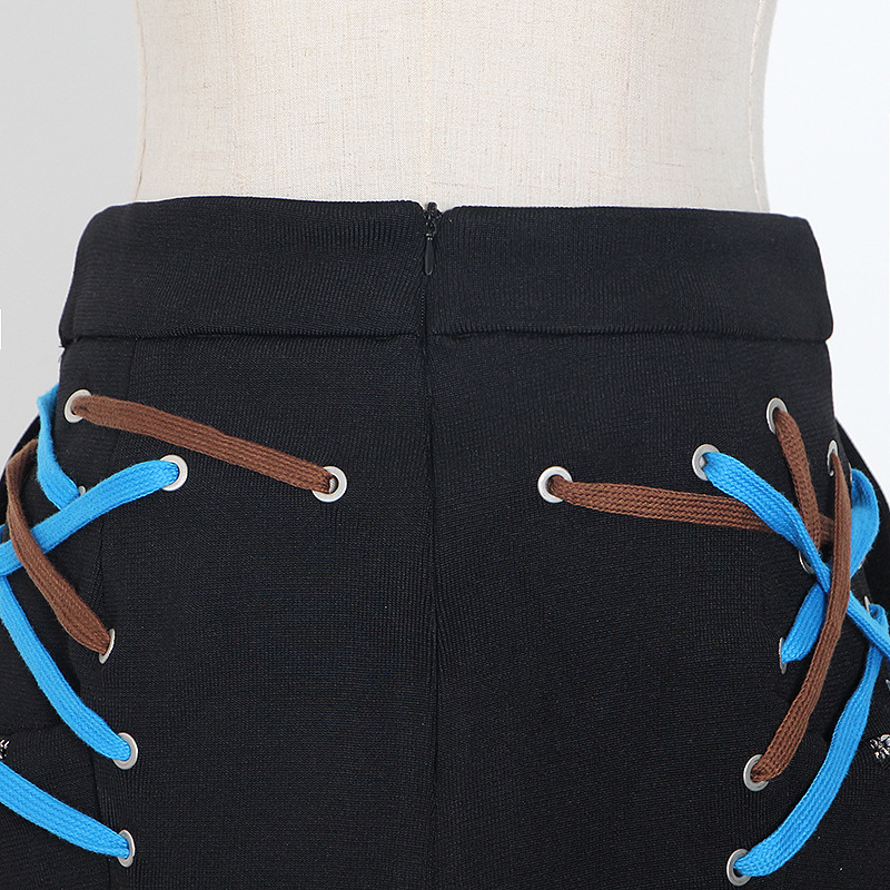Pocket drawstring stereoscopic irregular autumn skirt
