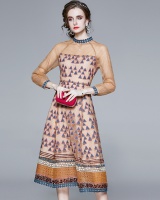 Retro France style long dress autumn dress for women