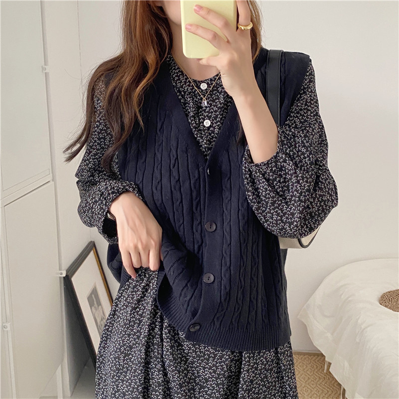 Korean style V-neck sweater breasted all-match cardigan