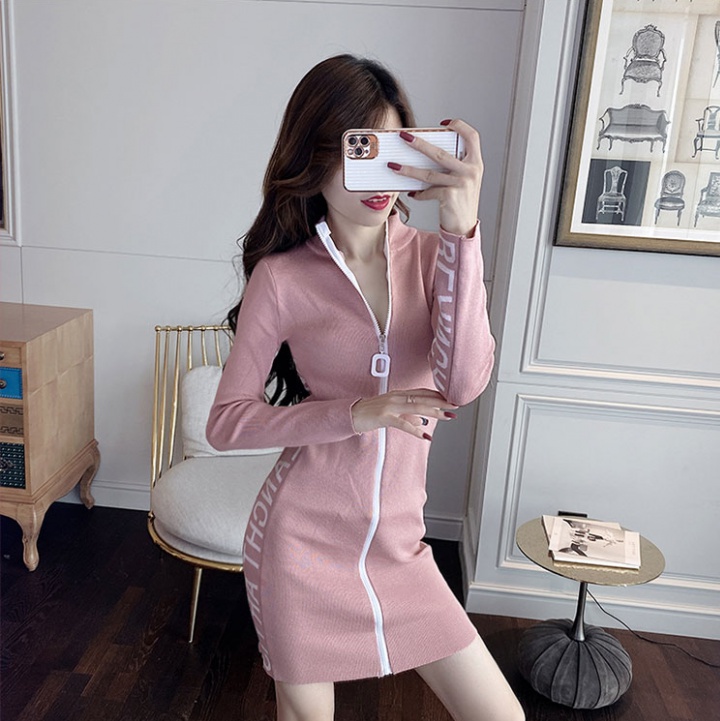 Package hip sexy autumn and winter pinched waist dress