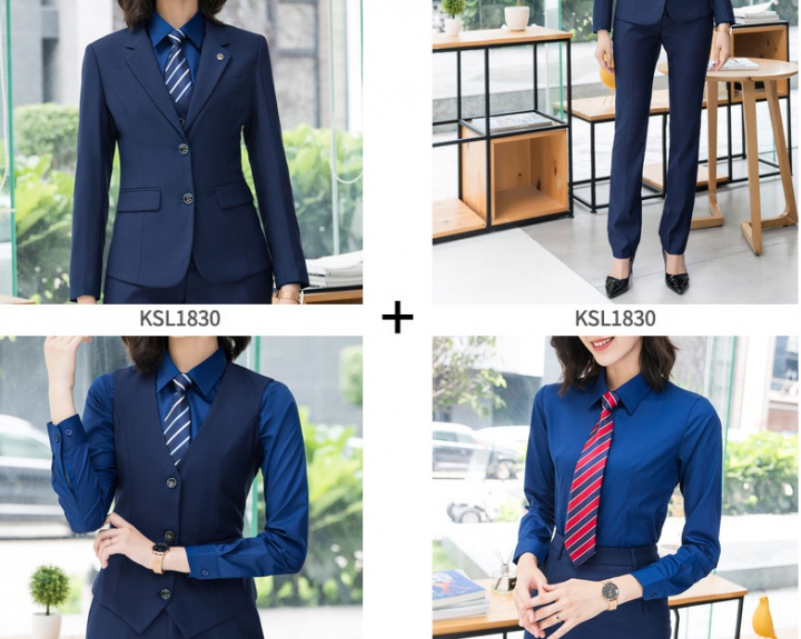 Gray suit pants profession business suit 4pcs set for women