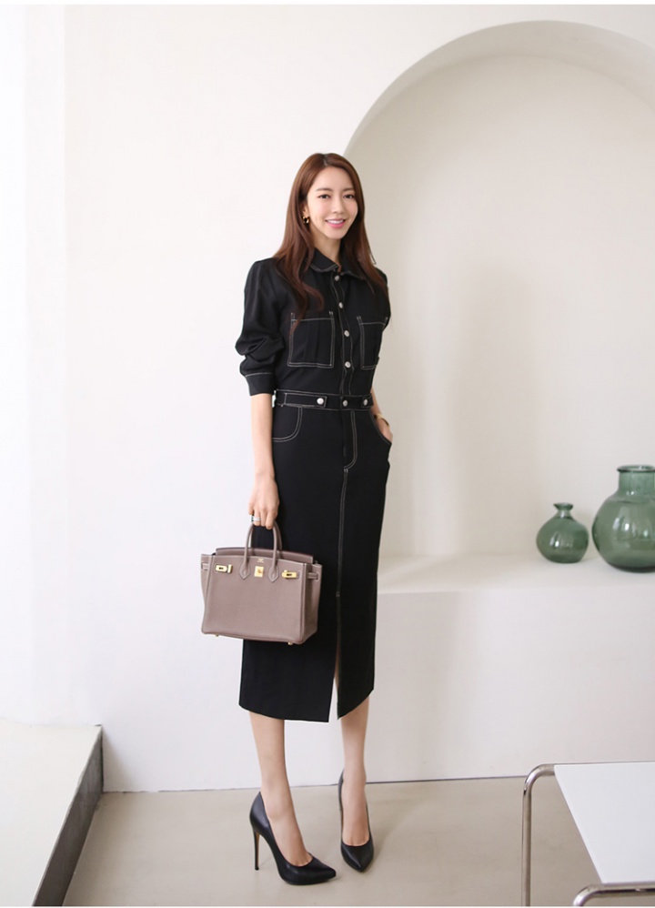 Slim pinched waist Korean style fashion dress