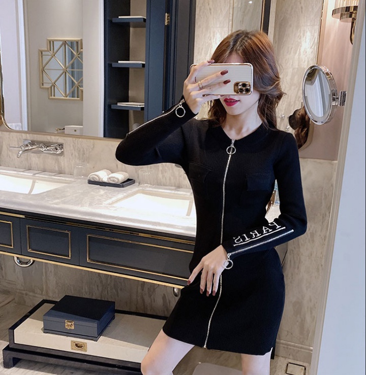 Sexy autumn and winter slim bottoming package hip dress