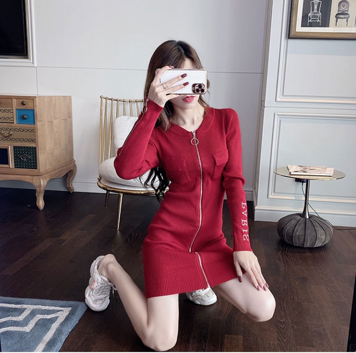 Sexy autumn and winter slim bottoming package hip dress
