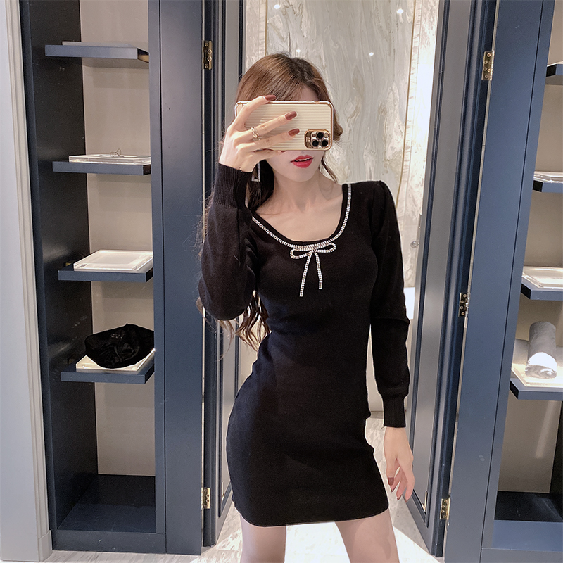 Temperament Korean style T-back slim dress for women