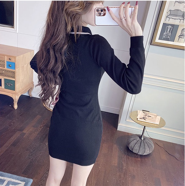 Casual autumn and winter package hip dress for women