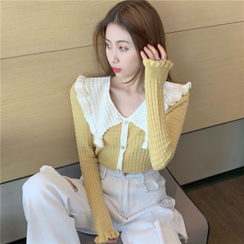 Casual fashion sweater single-breasted coat for women