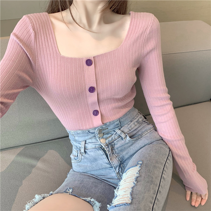 Long sleeve bottoming shirt slim sweater for women