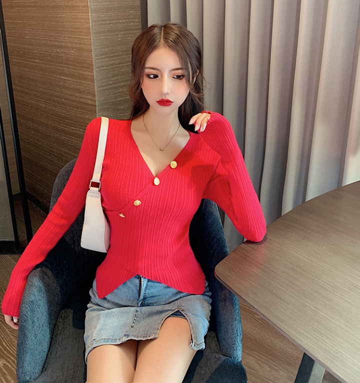Slim bottoming shirt Western style small shirt for women
