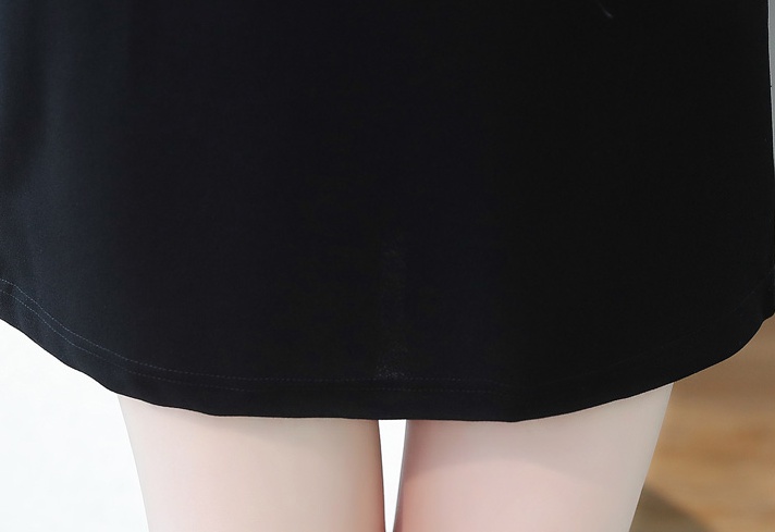 Long sleeve black Cover belly slim dress for women