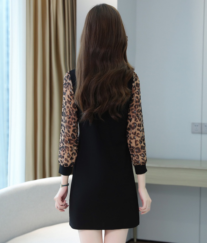 Long sleeve black Cover belly slim dress for women