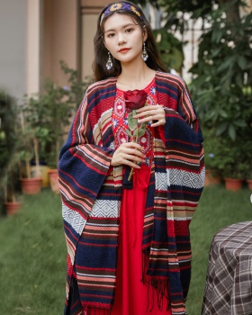 Travel thick knitted shawl autumn and winter thermal coat