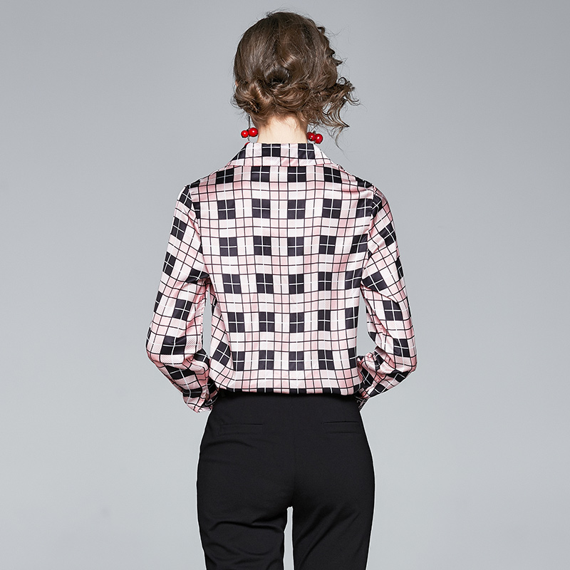 Printing fashion shirt slim retro tops for women