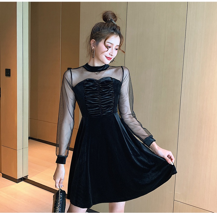 Noble pinched waist bottoming temperament dress