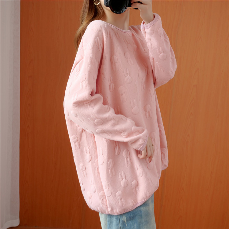 Fat clip cotton summer loose thick rabbit hoodie
