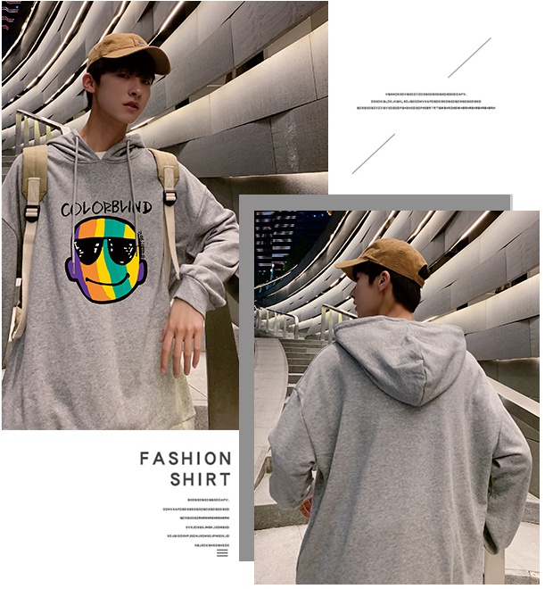 Hooded loose handsome shirts fashion boy tops for men