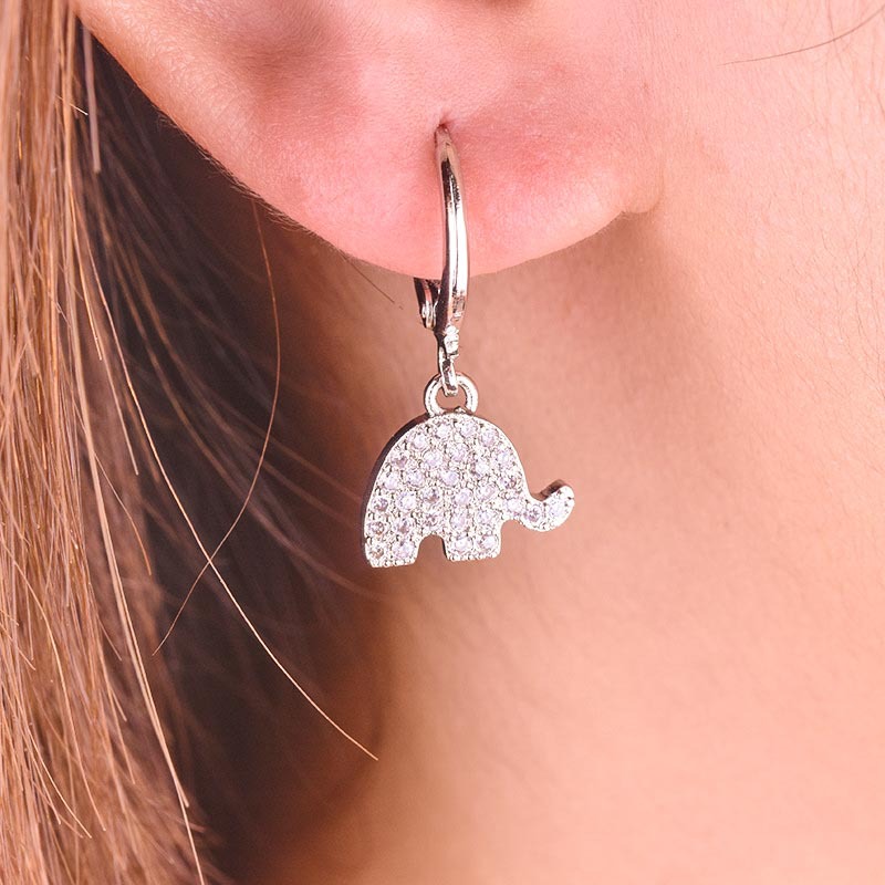 Elephants earrings sterling silver stud earrings
