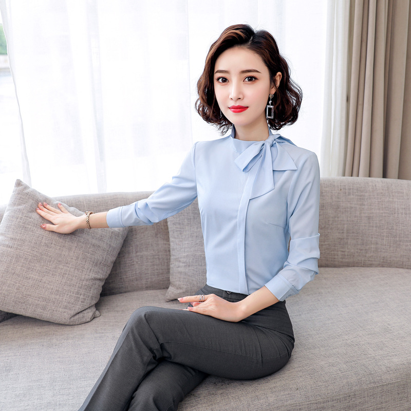 Bow collar work clothing business suit for women