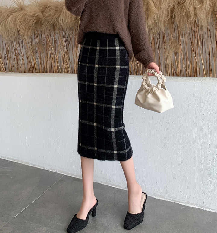 Woolen yarn skirt knitted one step skirt for women