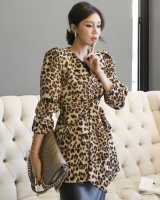 Leopard profession business suit autumn temperament coat
